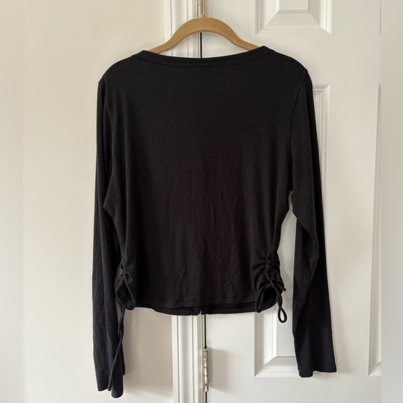 Lululemon “Side-Cinch Ribbed Cardigan” Black size 10 - Picture 5 of 9